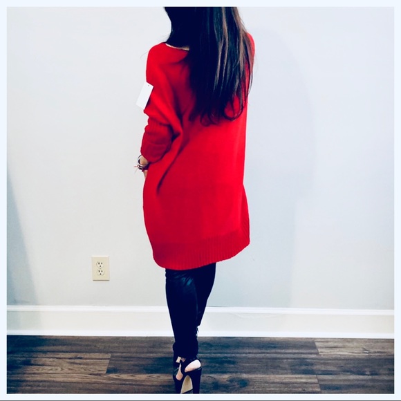 ✨LAST ONE ✨ITALY✨ red gorgeous loose fit sweater - Picture 7 of 8